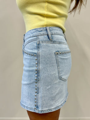 Studded Denim Skirt