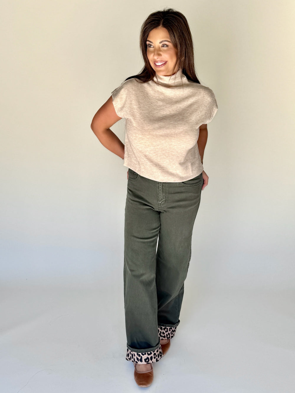 Warm Sands Mock Neck Top