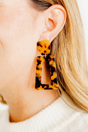 Kennedy Earrings - Brown Tortoise