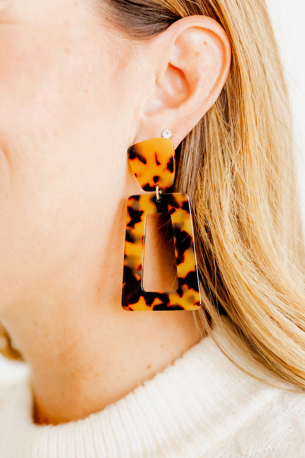 Kennedy Earrings - Brown Tortoise