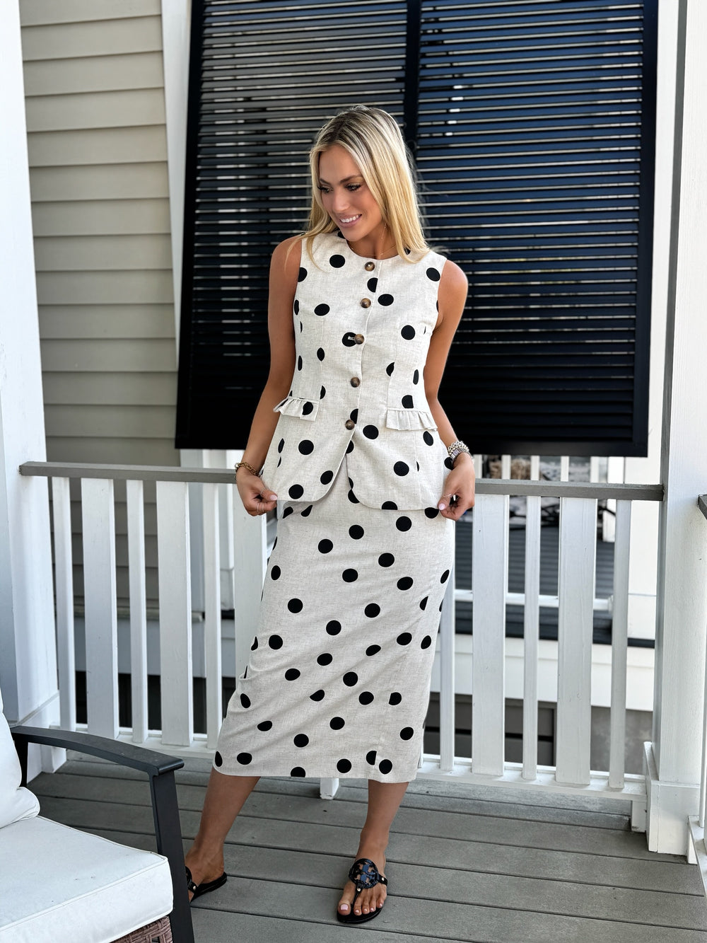 Polka Dot Ruffle Vest