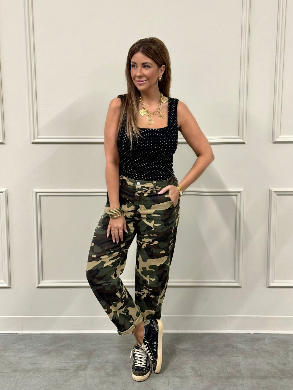 Camo Barrel Jeans