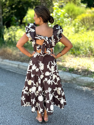Chocolate Embroidered Dress