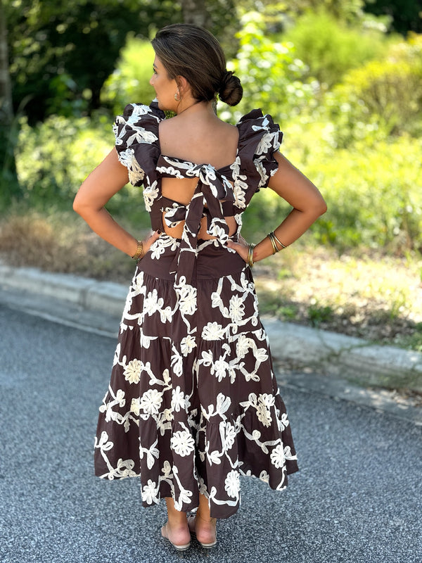 Chocolate Embroidered Dress