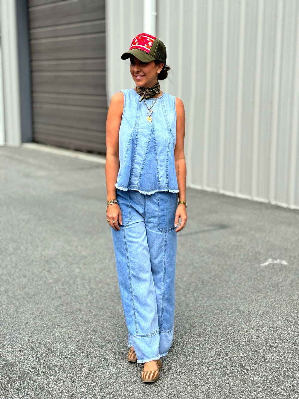 Weekend In Denim Pant Set