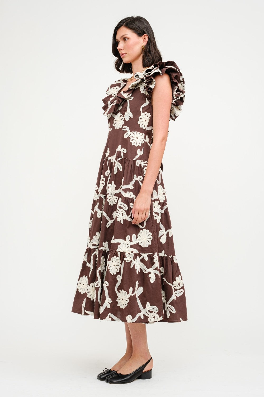 Chocolate Embroidered Dress