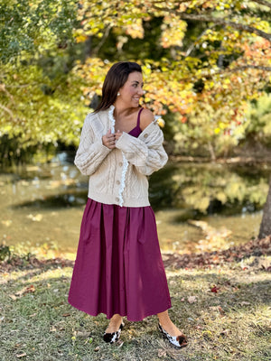 Eyelet Trim Cardigan