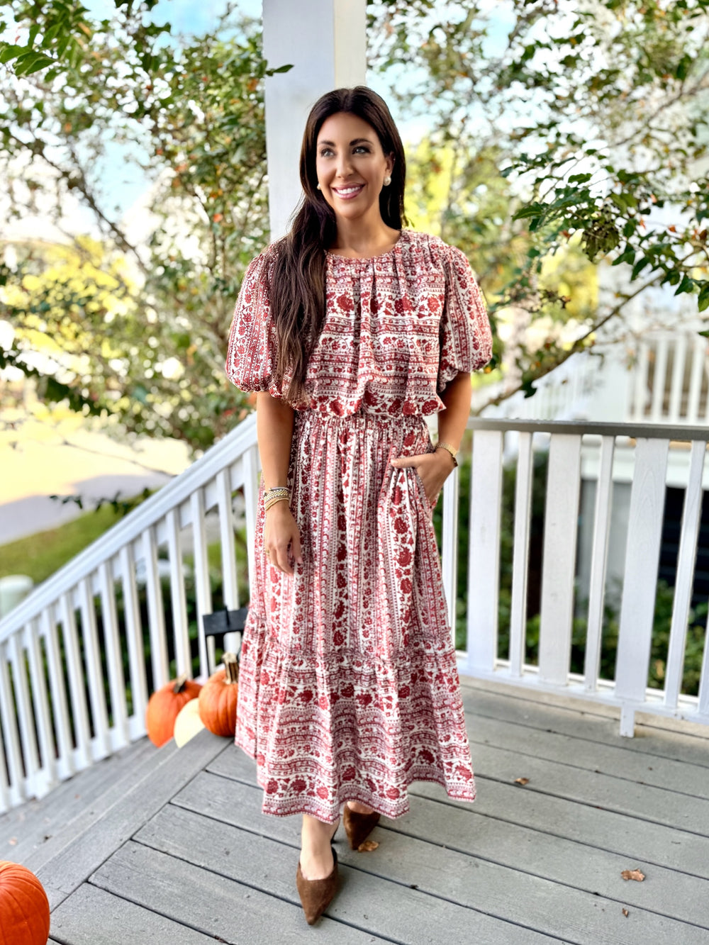 Striped Floral Bubble Top