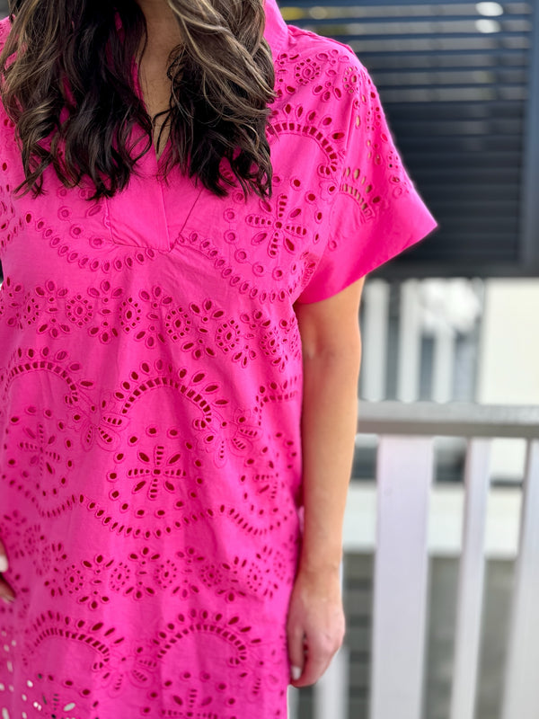Pink Eyelet Dress