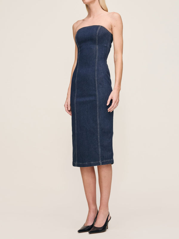 Esme Dress Strapless Midi - Crescent Harbor