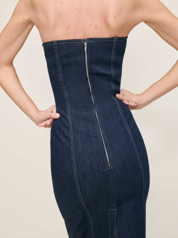 Esme Dress Strapless Midi - Crescent Harbor