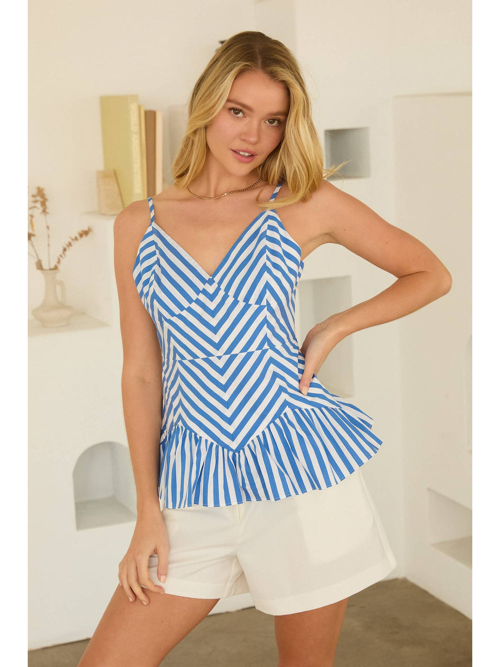 Blue Tide Peplum Top