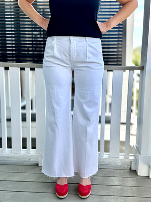 tummy control white risen denim