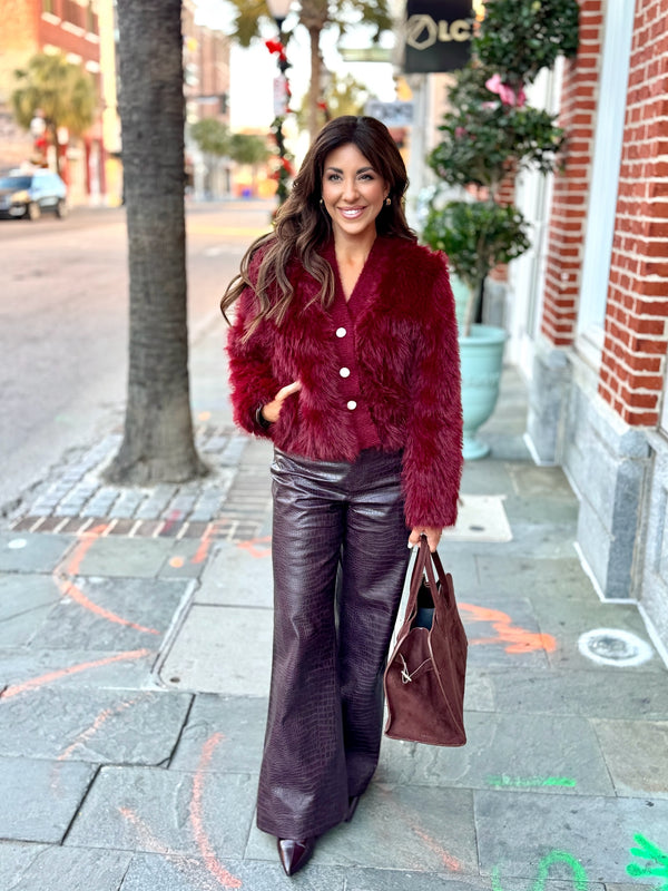 Crimson Riot Faux Fur Jacket