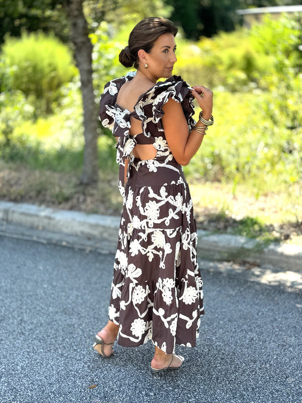 Chocolate Embroidered Dress
