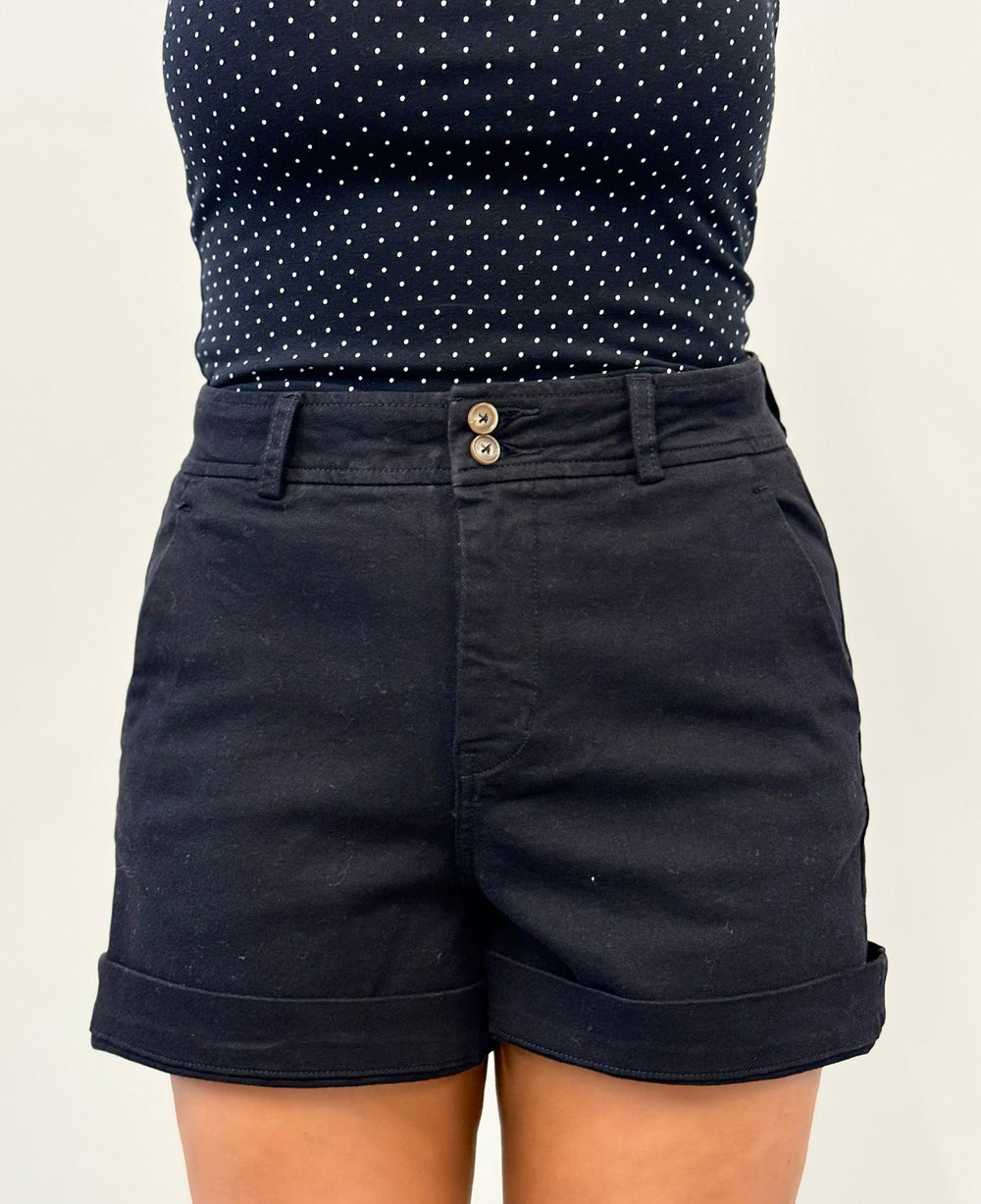 Black High Rise Shorts