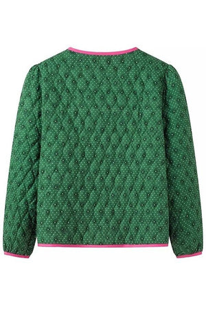 Floral Print Button Down Quilted Jacket