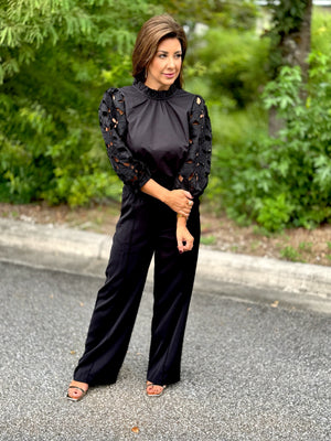 THML Black Eyelet Top