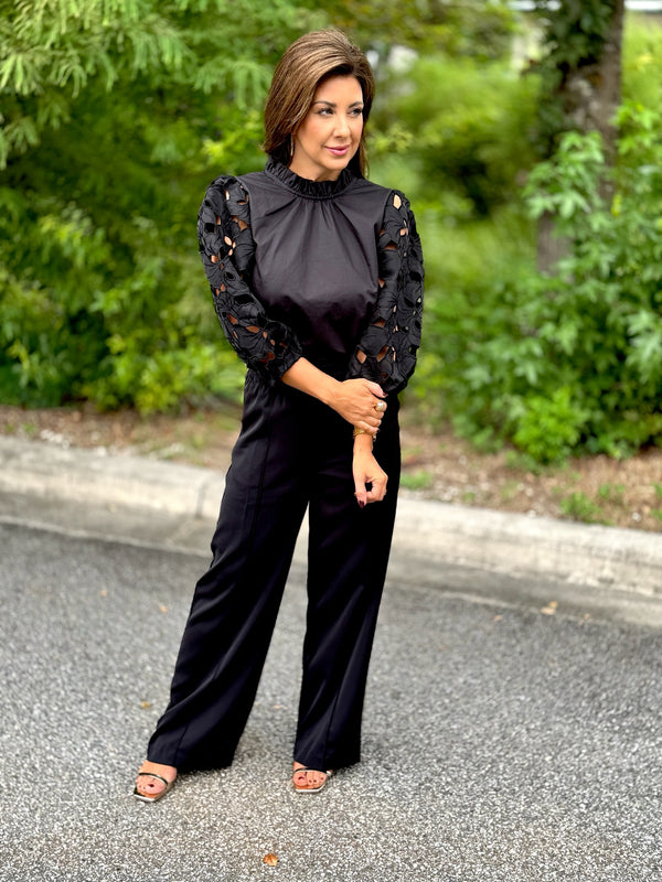 THML Black Eyelet Top