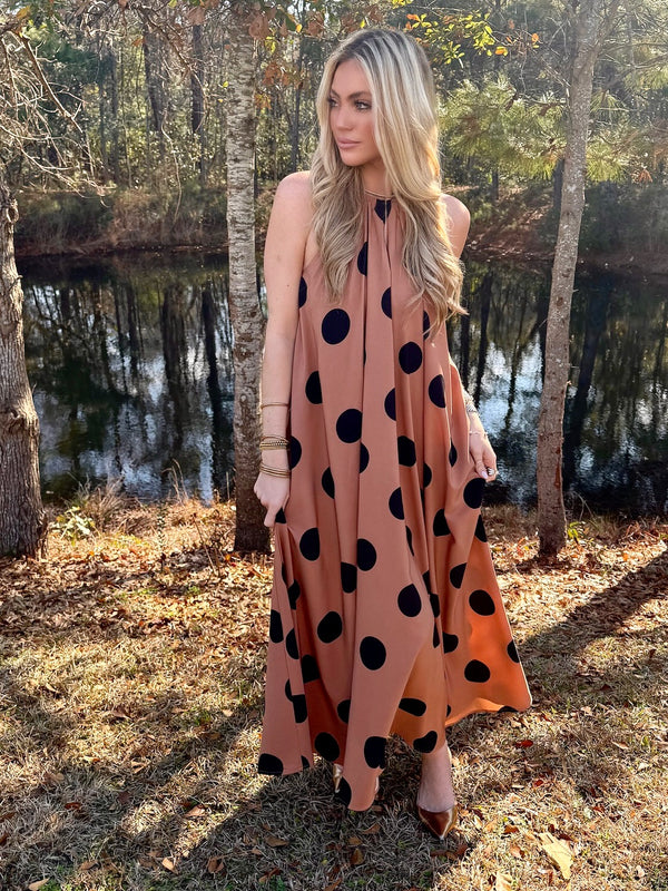 Sunday Stroll Polka Dot Maxi Dress