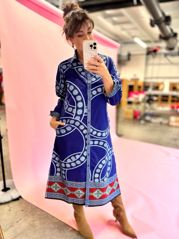 Eliza Dress - Vintage Circles