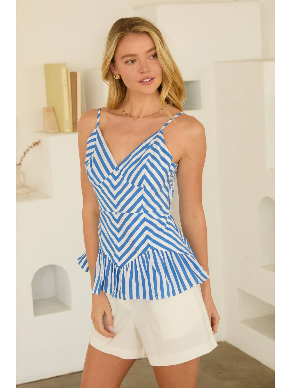 Blue Tide Peplum Top