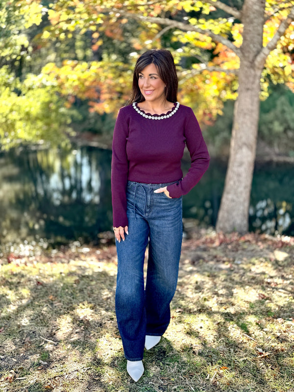 Long Sleeve Jewel Top