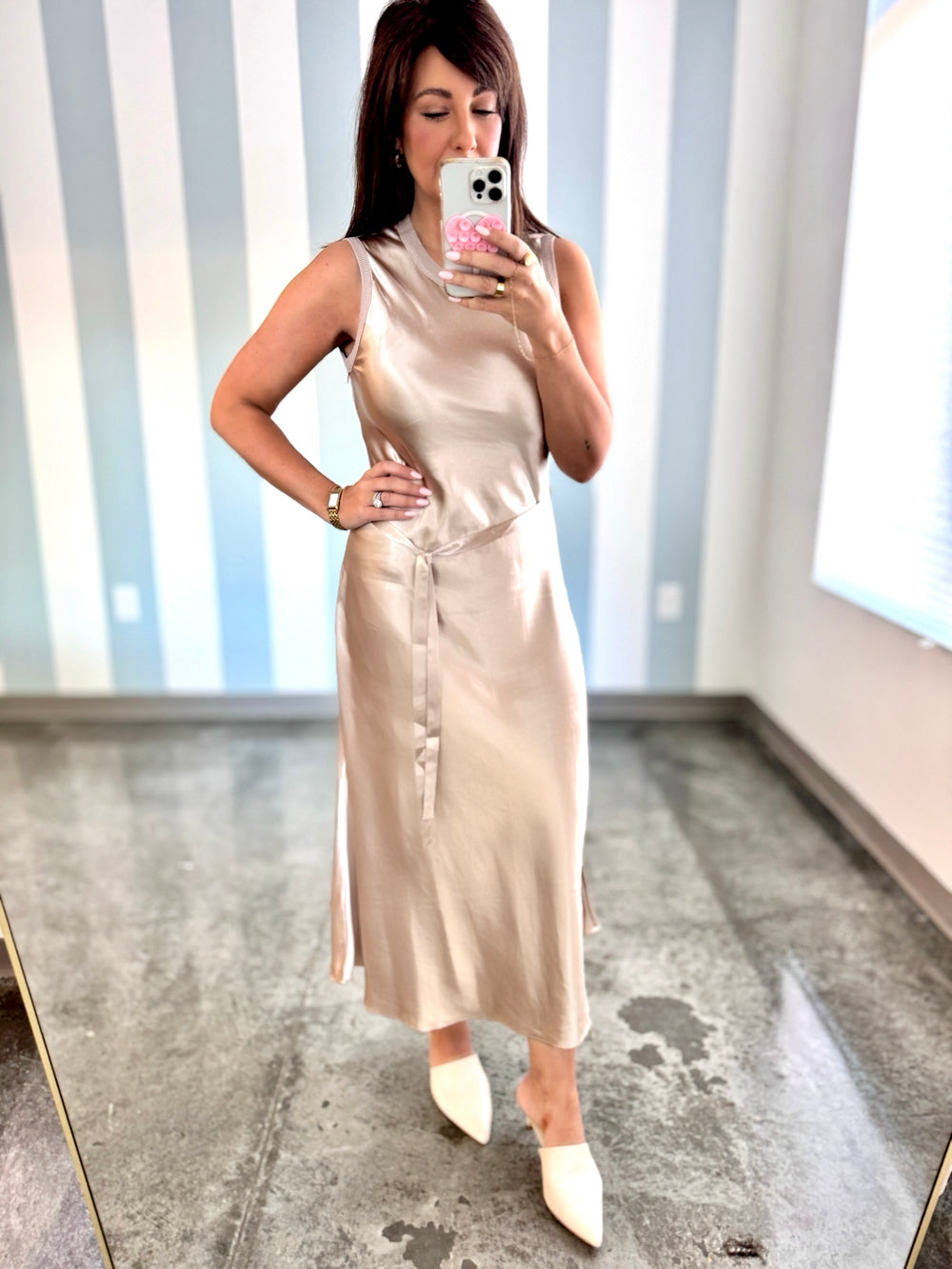 Champagne Satin Dress