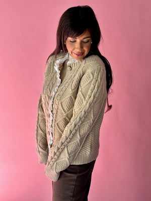Lace Trim Cardigan