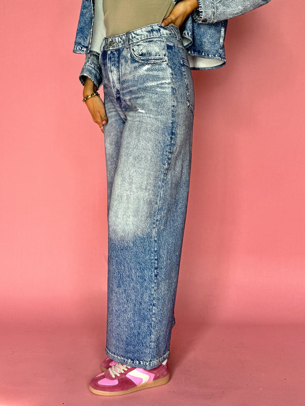 French Terry Denim Pants