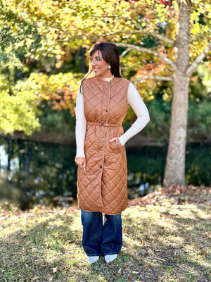 Quilted Long Vest