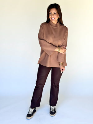Camel Mock Neck Top