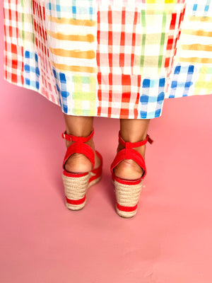 Becca Espadrille Wedge Sandals - Red