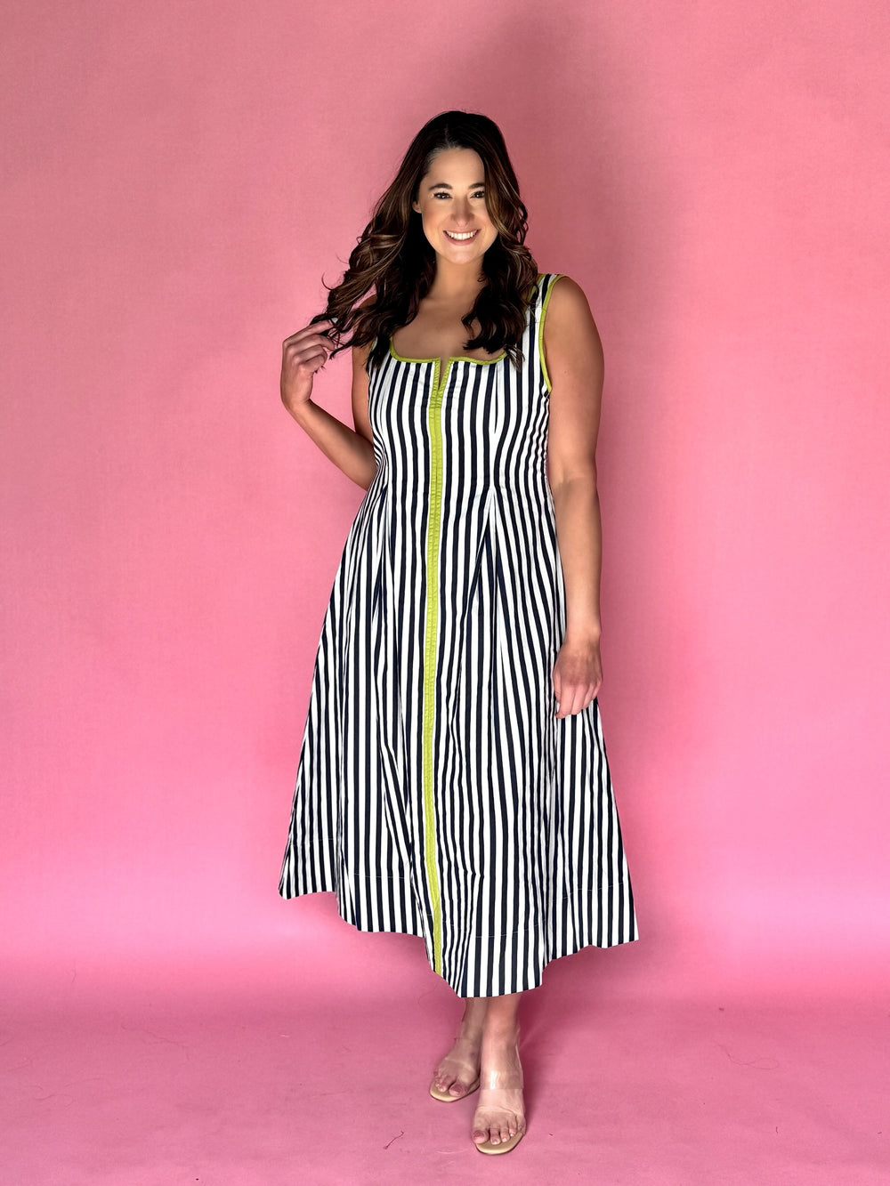 Palmetto Stripe Midi