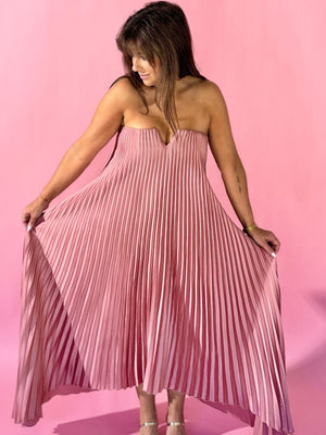 Exceptionally Elegant Pleated Maxi Dress