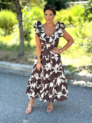 Chocolate Embroidered Dress