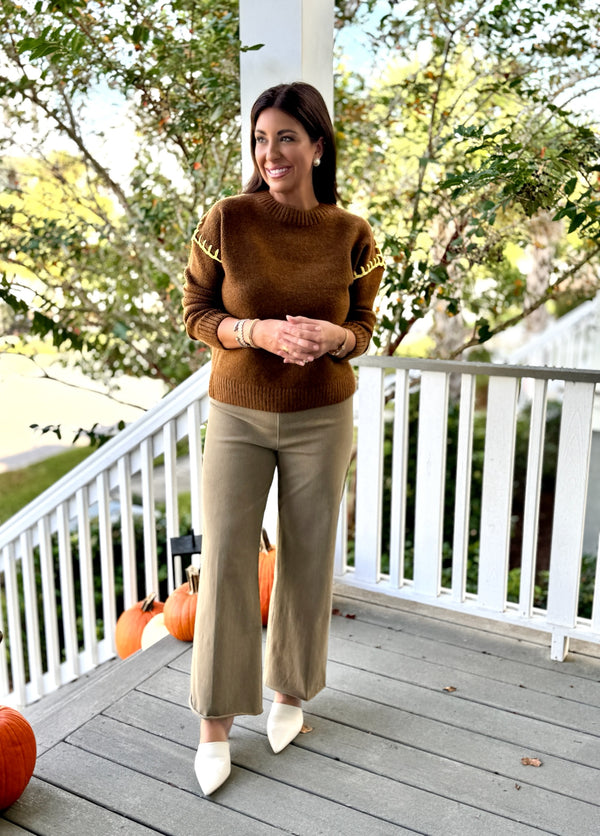 Top Stitch Knit Sweater