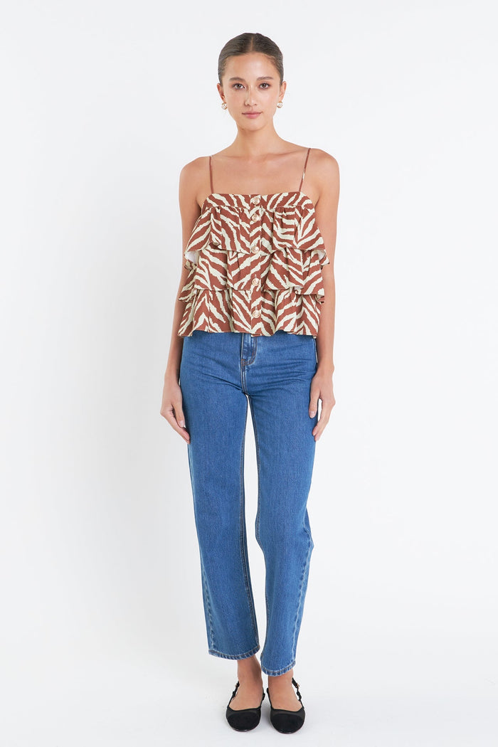 Zebra Print Sleeveless Top