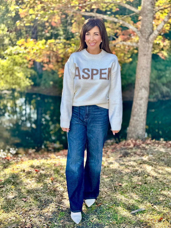 Aspen Black Letter Sweater
