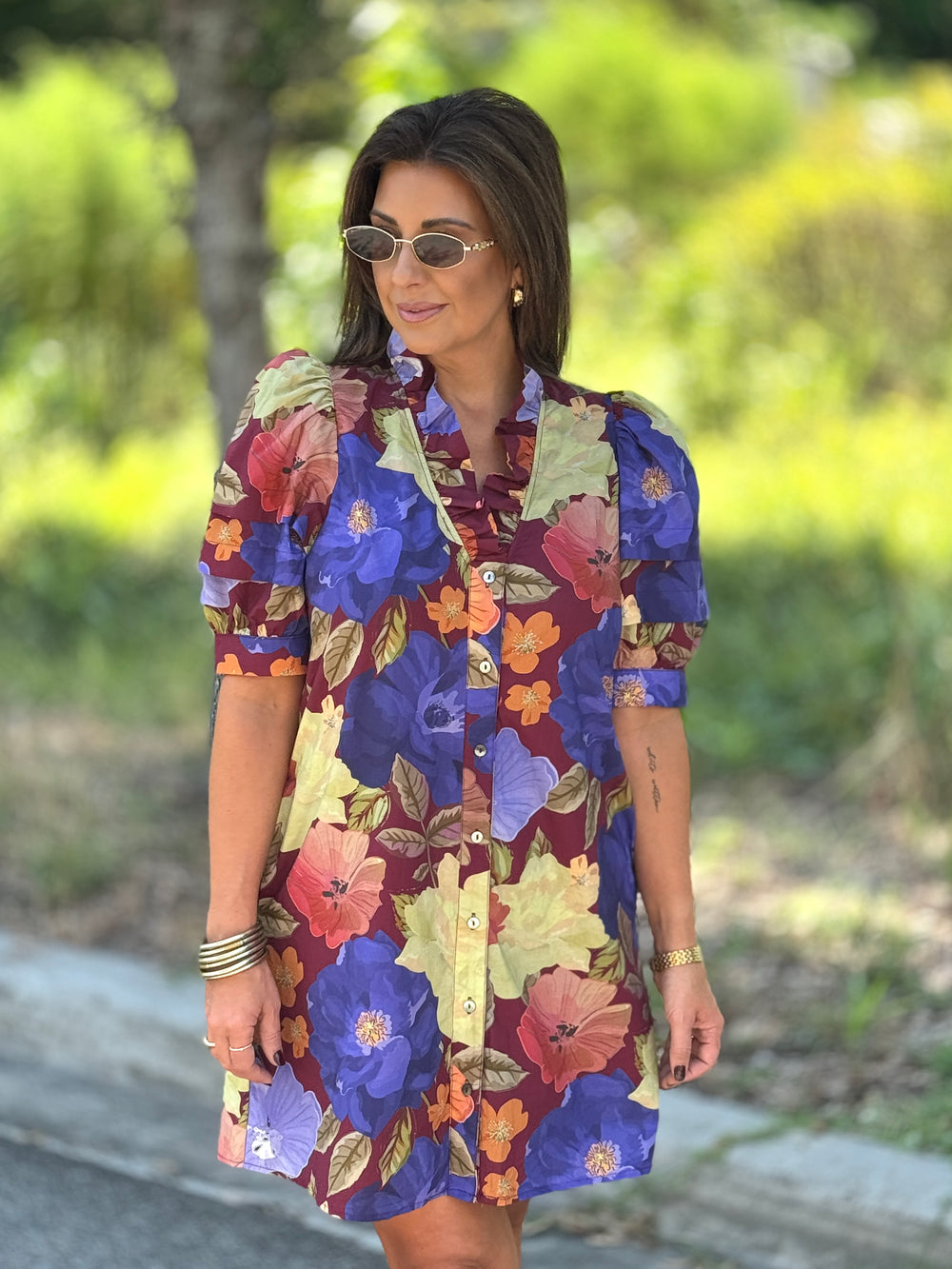Plum Floral Dress