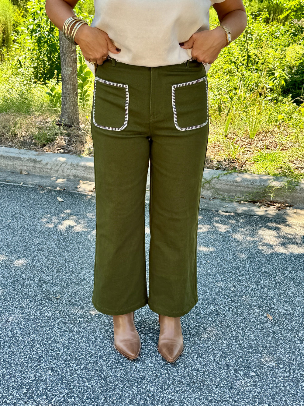 Patch Pocket Trouser - Olive