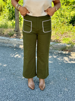 Patch Pocket Trouser - Olive