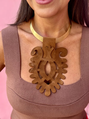 Suede Cutout Pendant