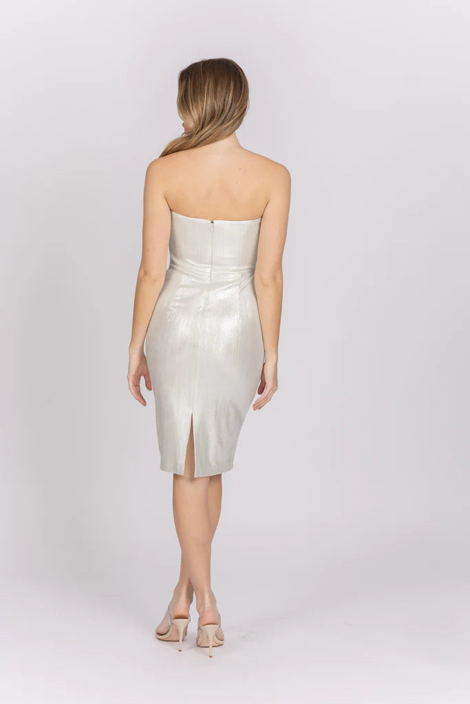 Divina Metallic Sheath Dress - Black Halo