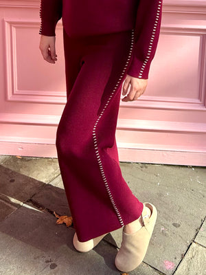 Burgundy Stitch Pant