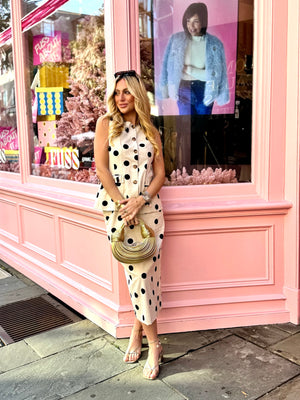 Polka Dot Midi Skirt