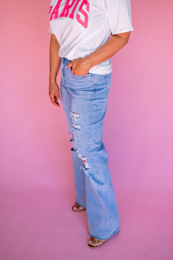 Vervet 90's Vintage Distressed Flare Jeans - Southern Fuss