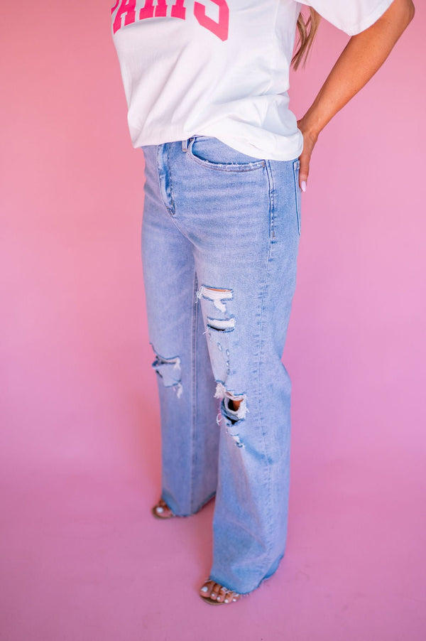 Vervet 90's Vintage Distressed Flare Jeans - Southern Fuss
