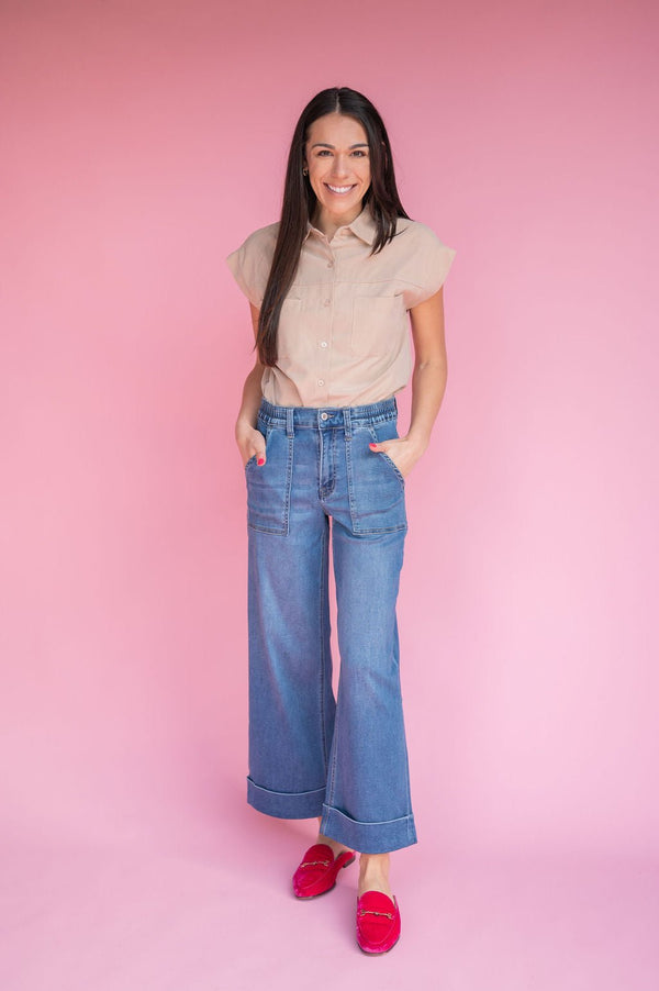 Taupe Button Down - Southern Fuss