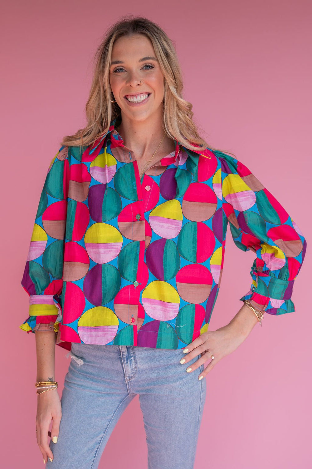 Pops of Modern Blouse - Southern Fuss